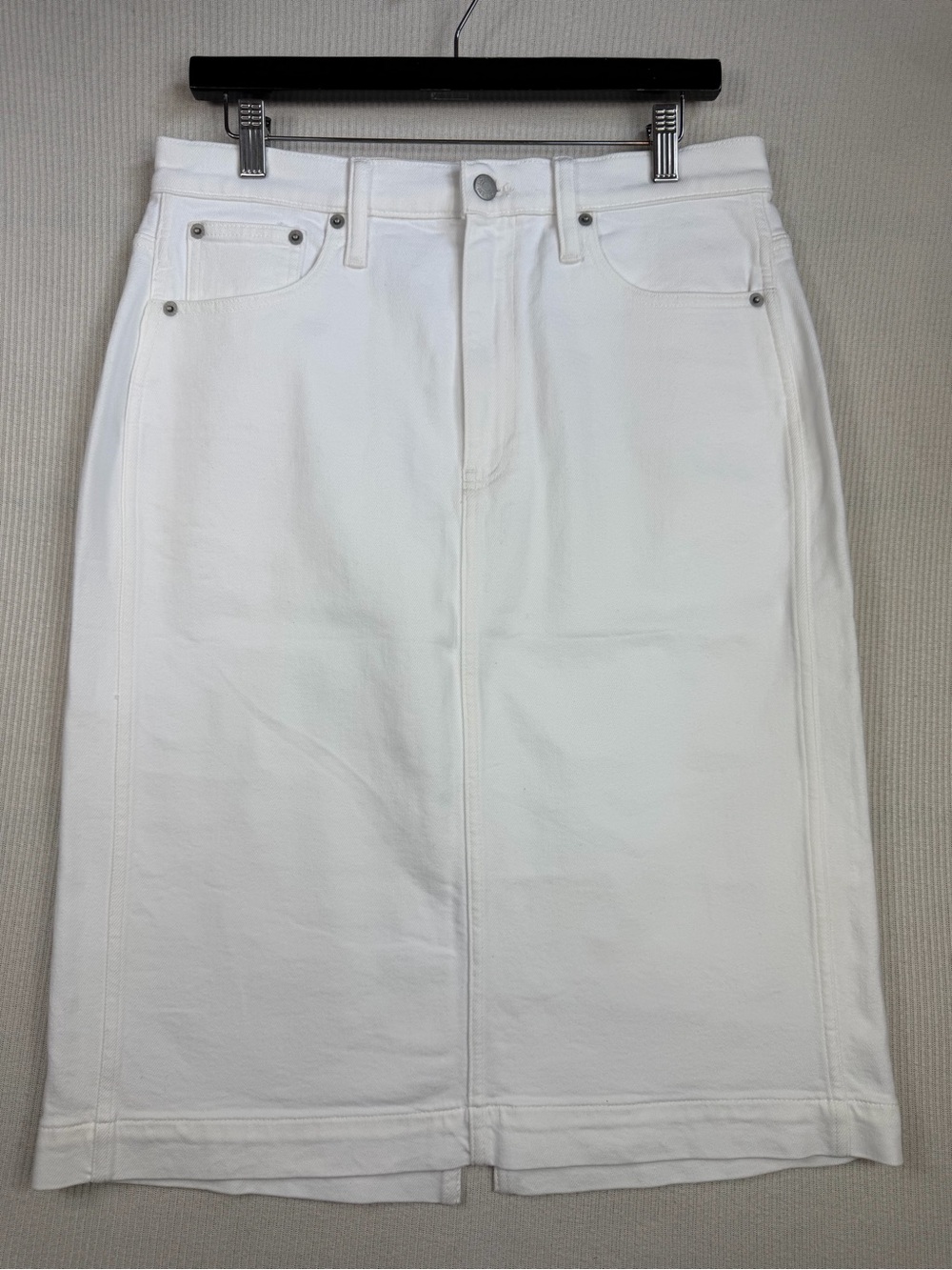 NWT J.Crew White Denim Midi Skirt Women’s Size 10 - Picture 6 of 14